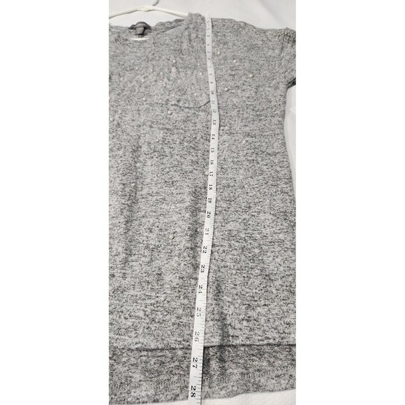 Peace And Pearls Blouse For Women Size Medium relax fit Gray With Pearl Trim - Picture 6 of 12